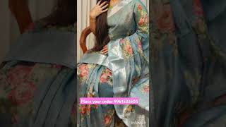 Premium Semi Tussar Fancy Silk Saree🌹Digital Floral Printed 🌹 *Rs.1999+ shipping*