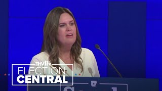 Sarah Huckabee Sanders reacts to winning Arkansas governor race