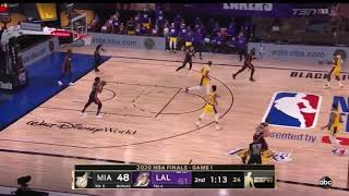 Kyle Kuzma passes to Anthony Davis for the slam dunk | Lakers vs Heat