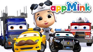 Fire Truck & Police Car Save Cat | make a Taxi Car | Fire Truck Rescue Song Nursery Rhymes #appMink