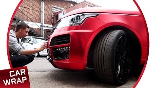 Urban Range Rover Vogue wrapped Satin Chrome Red