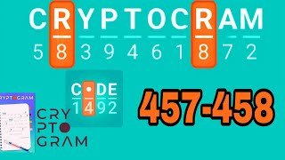 CRYPTOGRAM Word Logic Puzzles level 457 458