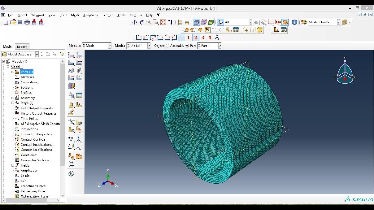 Abaqus Meshing Tutorials - How To Apply Different Types Of Mesh In ...