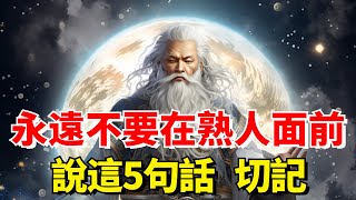 永遠不要在熟人面前說這5句話，切記!72歲老人與兒女相處之道。【陌上煙雨】#智者思維#修心思維#禅悟人生#相處#老人言#老人