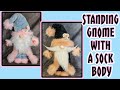 No sew standing gnome with a sock body tutorial