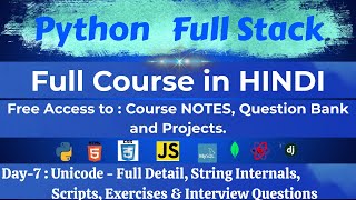 Python Full Course Day 7 | Unicode in Python Explained, String Internals | Ultimate Python Course AI