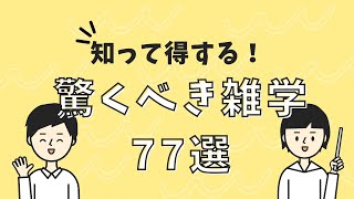 【聞き流し】知って得する！驚くべき雑学77選