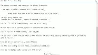 Limiting Data Selections with MySQL LIMIT Clause in PHP .