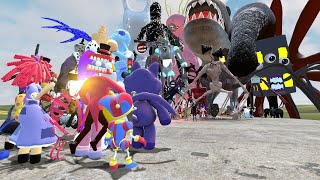 THE AMAZING DIGITAL CIRCUS VS ALL TREVOR HENDERSON CREATURES VS POPPY PLAYTIME CHAPTERS 1-3 In Gmod!