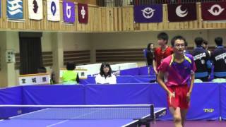 卓球 内村英司（宮崎 都城商業高)vs 星翔太(宮城 七ヶ浜町立向洋中)-4G 和歌山国体 2015.9.28