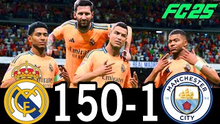 FC 25 -MESSI RONALDO NEYMAR \u0026 MBAPPE | ALL STARS |  REAL MADRID 100-0 MANCHESTER UNITED