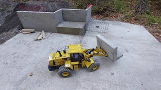 amazing construction site (pt16) filling up behind the wall // RC volvo RC excavator Wheelloader