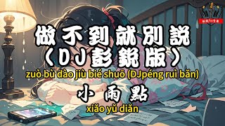 小雨點 - 做不到就別說(DJ彭銳版)『明知你沒愛過我 可我還是捨不得』【繁體拼音動態歌詞Lyrics】【CC字幕】