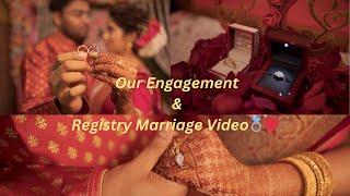 Our Bengali Ashirwad Ceremony \u0026 Engagement Day🥰 Registry Marriage❤️💍 #vlog #wedding #youtube #couple