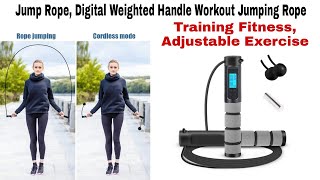 Jump Rope Digital Weighted Handle Workout for Training Fitness Adjustable Exercise | BEST OF THINGS