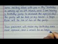 write a letter to your friend inviting him her to attend your birthday party letter writing