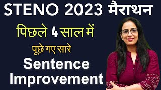 Marathon of Sentence Improvement Asked in SSC STENO Exams in Last 4 Years || PYQs || Rani Ma'am