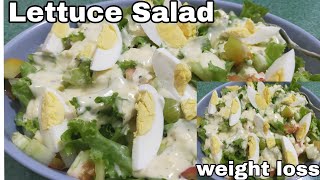 Lettuce Salad Recipes|how to make easy and healthy salad weight loss salad  #howto #lettucesalad