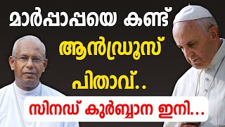 സിനഡ് കുർബ്ബാന ഇനി...??? മാർപ്പാപ്പയെ കണ്ട്‌ ആൻഡ്രൂസ്  പിതാവ്..