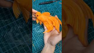 Carrot Carved Fish Design // carrot carving / fish design #shortsfeed #fruitart #shortvideo
