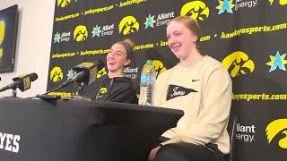 Hear from Lucy Olsen, Addi O’Grady after Iowa women’s basketball upsets USC