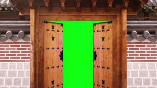 Hanock Door Open Zoom - 3D Doors Green Screen
