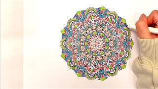 15倍速　マンダラぬりえ　#15 / coloring mandalas / 曼荼羅塗り絵