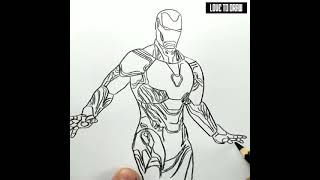 VERY EASY , how to draw ironman avengers endgame / learn drawing tutorial