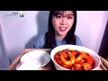 한입리뷰 불닭소스와 펀하오즈 분모자 당면으로 엽기떡볶이 만들기 및 먹방 how to make spicy tteok bokki with fěn hàozi 粉耗子