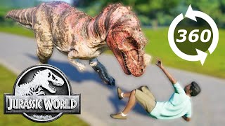 🦖 360 Video Jurassic Park Dinosaur Eating Human Person Jurassic World Evolution VR 360° Immersive