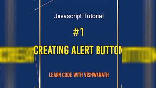 Alert Function in Javascript | Javascript Tutorial #2