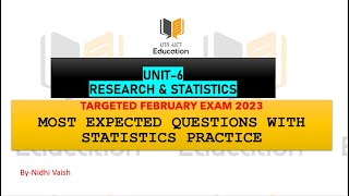 NTA-UGC-NET| TARGET FEBRUARY EXAM 2023 | UNIT-6 RESEARCH IN EDUCATION | MOST EXPECTED QUESTIONS