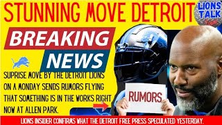 STUNNING MOVE FOR THE DETROIT LIONS ON A MONDAY. IS MORE IN THE WORKS?CLOCK IS TICKING ON THE LIONS