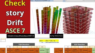 Check Seismic Story Drift  as per ASCE 7 / ETABS19