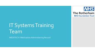 EPMA - Medication Administering Record