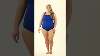 Sporti Plus Size Textured Chlorine Resistant High Neck One Piece Slimsuit II | SwimOutlet.com