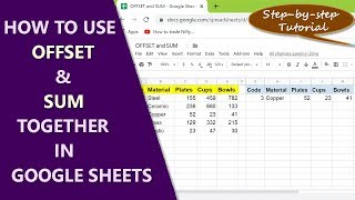 Google Sheets OFFSET Function | Embed OFFSET inside SUM | Google Spreadsheet
