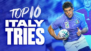 💪 Awesome Italy 💥 | Top 10 Italy Tries at Rugby World Cup