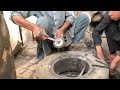 Old Man Repairing A Huge Old Tire Sidewall  Amazing Repairing of Monster Tire