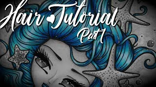 Adult Coloring - Hair tutorial Part 1 - Using Starfish Dreams from Hannah Lynn's Maui Mermaids