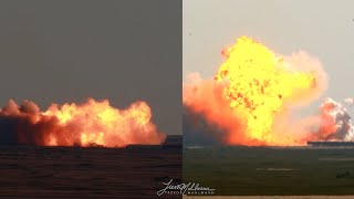 4K: SpaceX Starship SN8/SN9 Launch & RUD Side By Side