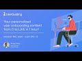 Let's create a personalized user onboarding journey together - UserGuiding Webinar 15.10.2020