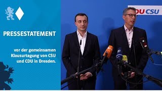 Pressestatement vor der gemeinsamen Klausurtagung von CSU und CDU in Dresden