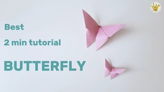 Origami THE BUTTERFLY 🦋 (Learn how to make, easiest tuto in 2 minutes)