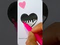 Black Pink heart || Easy colouring video #youtubeshorts #short#komal art & craft please like & sub 💖