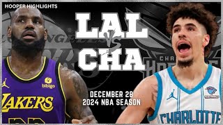 Los Angeles Lakers vs Charlotte Hornets Full Game Highlights | Dec 28 | 2024 NBA Season