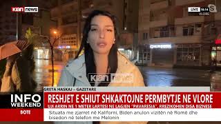 Klan News - Reshjet e shiut shkaktojnë përmbytje në Vlorë, raporton Greta Haskaj