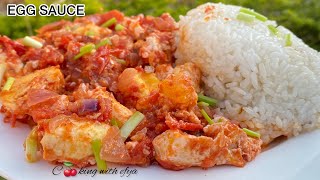 DELICIOUS EGG SAUCE / STEW RECIPE | HOW TO MAKE GHANAIAN EGG STEW WITH RICE RECIPE | step by Step |