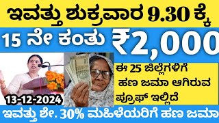 ಇವತ್ತು ಶುಕ್ರವಾರ 11.30ಕ್ಕೆ 2,000 ಹಣ ಬಂದಿದೆ/Gruhalakshmilatestupdates/ministerlakshmihebbalkar