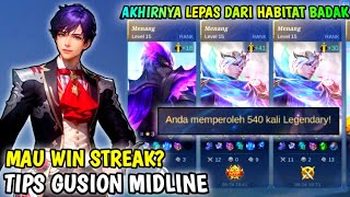 Mau Winstreak? Tips Gusion Mid Lane 🔥 Build Gusion Tersakit 2024 ✅ Cara Main Gusion | Mobile Legends